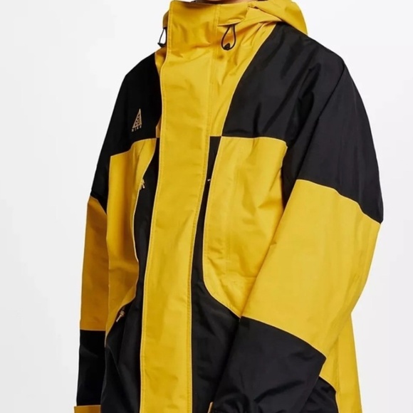 Men's ACG Gore-tex Waterproof Zipper Hooded Jacket Yellow Blac - Picture 4 of 5